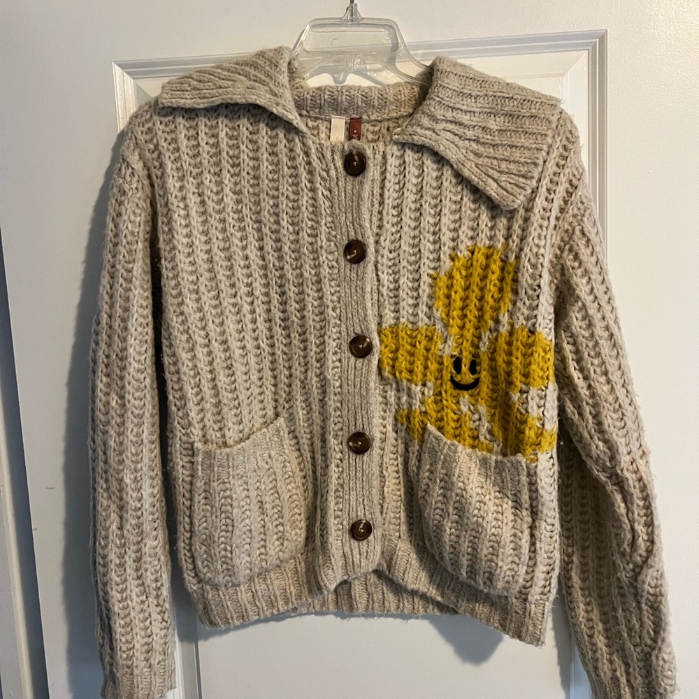 Anthropologie pilcro flower cardigan